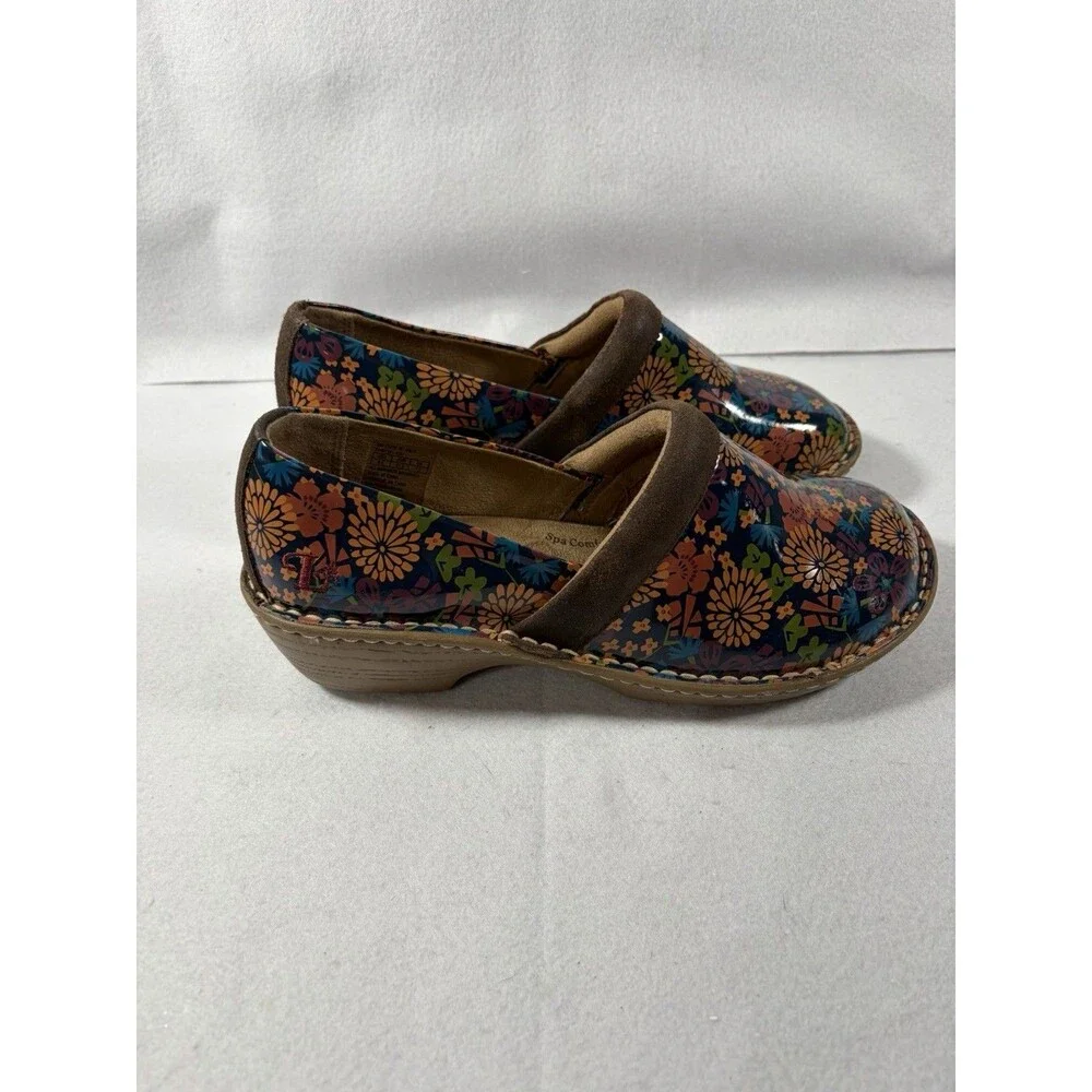 LILA SPA COMFORT-SUREGRIP BEAUTIFUL FLORAL Slip-On CLOGS Size9.5 Slip Resistant